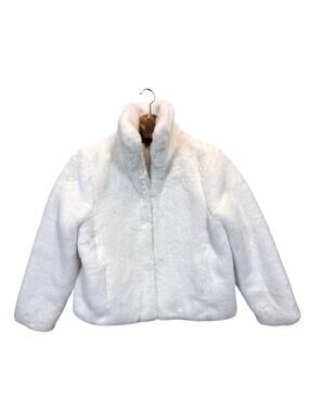 INC Faux Fur Jacket White Soft Plush Size Large